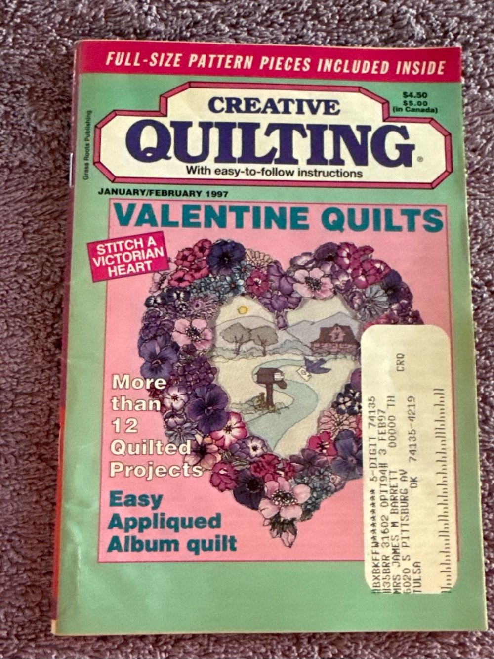 Magazine - Valentine Quilts Issue January February 1997